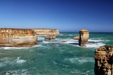 Rock formations at Loch Ard Gorge in the Port Campbell National Park at the Great Ocean Road in Victoria, Australia.