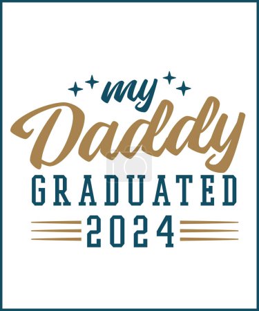 Téléchargez les photos : Mon papa diplômé 2024 t-shirt - en image libre de droit