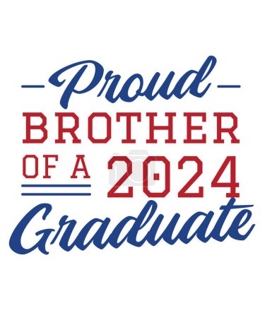Téléchargez les photos : Fier frère d'un t-shirt diplômé 2024 - en image libre de droit