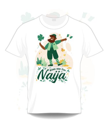 Téléchargez les photos : Nigérian St Patrick's Day Kiss Me I'm Naija t-shirt - en image libre de droit
