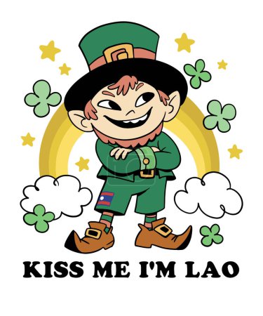 Téléchargez les photos : St Patrick Kiss Me I'm Lao t-shirt - en image libre de droit