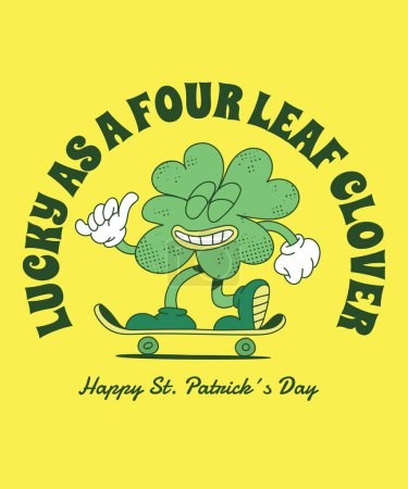 Téléchargez les photos : Trèfle patinant chanceux comme un trèfle à quatre feuilles Joyeux t-shirt de la Saint-Patrick - en image libre de droit