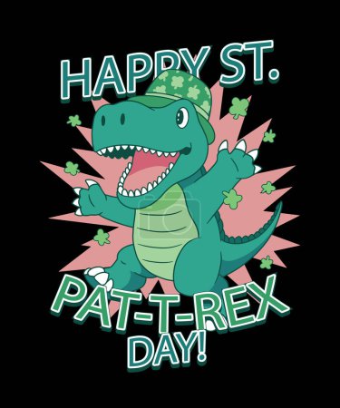Téléchargez les photos : T-shirt joyeux St Pat T-rex - en image libre de droit
