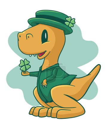 Téléchargez les photos : T-shirt mignon de la Saint Patrick Dinosaure - en image libre de droit
