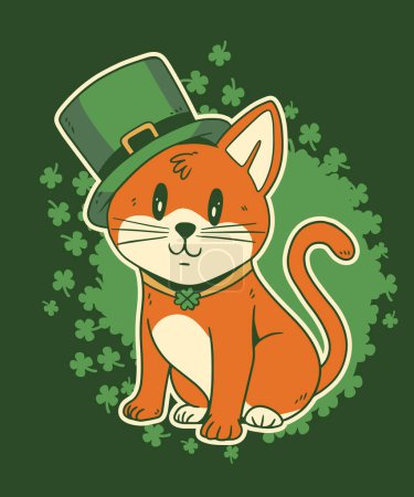 Téléchargez les photos : T-shirt mignon Cat St Patricks Day - en image libre de droit