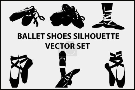 Ballet Shoes Silhouette vector set