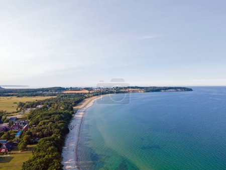 Aerial view of coast on the Island of Rugen in Mecklenberg Vorpommern Northern Germany