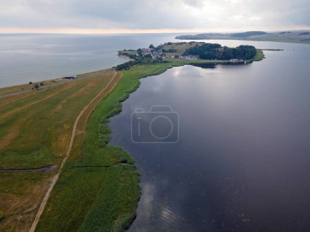 Aerial view of coastal village on the Island of Rugen in Mecklenberg Vorpommern Germany