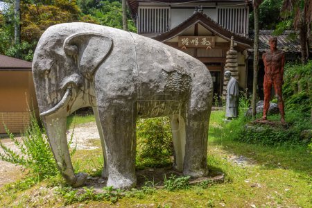 Photo for Sculpture by Tsugata Yuma, at Hanibe Caves, Ishikawa, Japan. - Royalty Free Image
