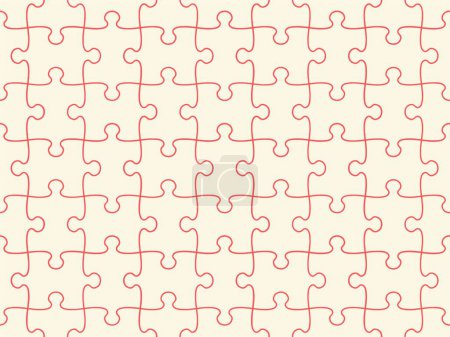 Illustration for Seamless pattern of completed puzzle pieces grid. Vector illustration - Royalty Free Image