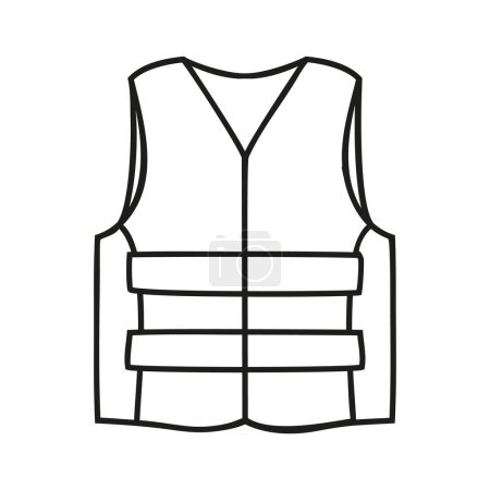 Safety vest symbol, simple style flat silhouette icon. Vector illustration isolated on white background