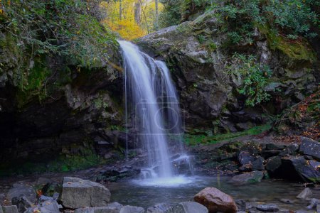 Photo for Grottos Falls in Great Smoky Mountain National Park in Tennessee in Autumn - Royalty Free Image