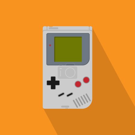 Illustration for Retro Handheld game console flat icon vector - Royalty Free Image