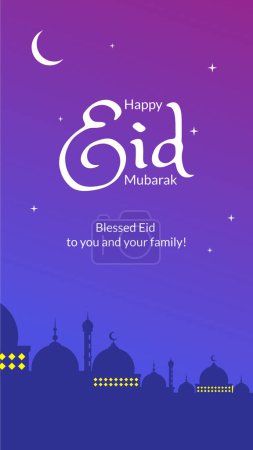 Eid al fitr greeting in vertical format for social media status or story or any design. in englis is translated: May Allah accept from us and from you.
