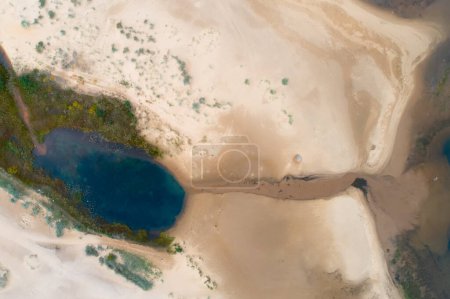 Photo for A small river runs through the sand dunes and a tiny lake to the sea. - Royalty Free Image