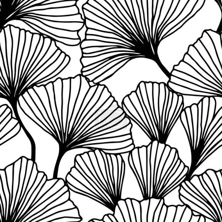 Illustration for Ginkgo biloba leaves pattern for surface design - Royalty Free Image
