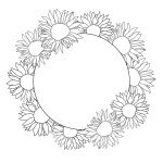 Cute sunflower decor for surfase decoration. Hand drawn floral vector elements