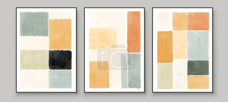 Illustration for Abstract Hand Paint Art. Illustrations for Wall Decoration Print, Postcard, Social Media Banner, Brochure Cover Design or Background. Modern Abstract Painting Artwork. Vector Pattern. - Royalty Free Image