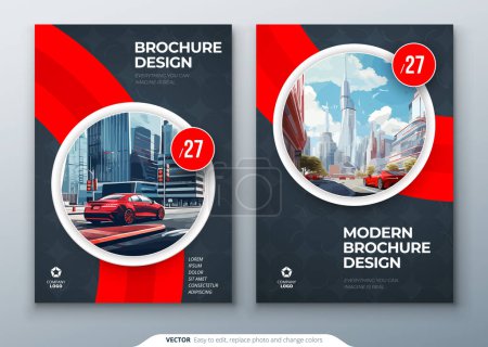 Brochure template layout design. Corporate business annual report, catalog, magazine, flyer mockup. Creative modern bright concept circle round shape.
