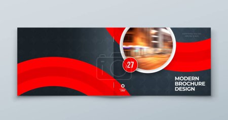 Photo for Landscape Brochure Template Layout Design Corporate Business Cover for Annual Report Catalog Magazine Flyer Mockup Creative Modern Bright Concept Circle Round Shape. - Royalty Free Image