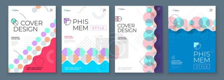 Illustration for Brochure template layout design. Corporate business annual report, catalog, magazine, flyer mockup. Creative modern background concept in abstract flat style shape - Royalty Free Image