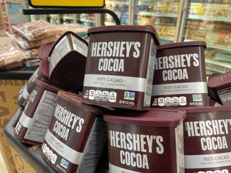 Photo for Grovetown, Ga USA - 11 02 22: Grocery store Hersheys cocoa in a display bin - Royalty Free Image