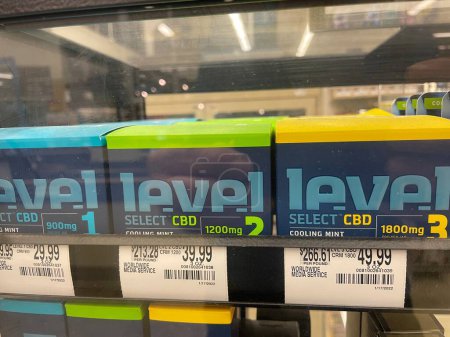 Photo for Grovetown Ga USA - 01 24 23: Grocery store CBD products display level - Royalty Free Image