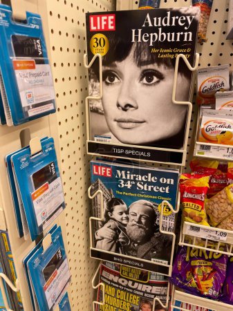Photo for Grovetown Ga USA - 01 24 23: Grocery store Audrey Hepburn on a magazine cover - Royalty Free Image