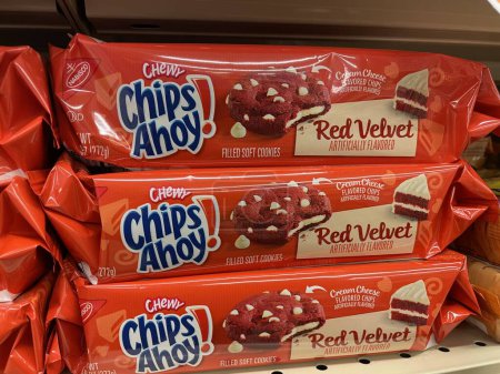 Photo for Grovetown, Ga USA - 03 10 23: Grocery store nabisco Chips Ahoy cookies Red Velvet - Royalty Free Image