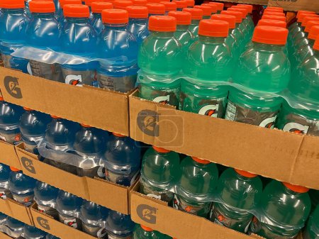 Photo for Grovetown, Ga USA - 03 10 23: Grocery store Gatorade display variety cases - Royalty Free Image
