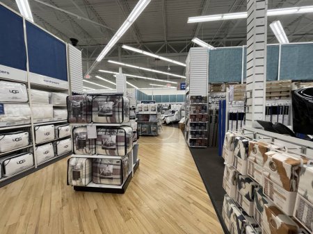 Photo for Augusta, Ga USA - 09 20 22: Bed Bath and Beyond retail store wall of comforters area - Royalty Free Image