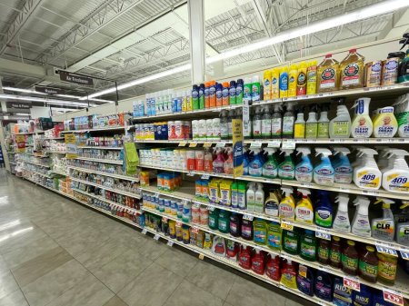 Photo for Grovetown, Ga USA - 10 22 22: Cleaning chemical aisle section in a grocery store - Royalty Free Image