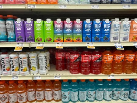 Photo for Grovetown, Ga USA - 04 30 23: Grocery store sports drink section and prices - Royalty Free Image