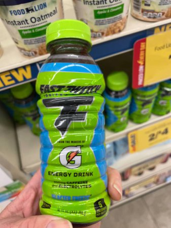 Photo for Grovetown, Ga USA - 04 30 23: Grocery store Gatorade sports drink hand holding - Royalty Free Image