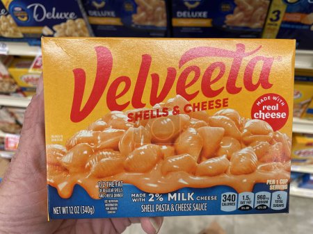 Photo for Grovetown, Ga USA - 11 19 22: Food Lion grocery store holidays Velveeta shells and cheese - Royalty Free Image
