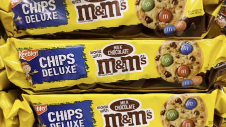 Photo for Grovetown, Ga USA - 01 29 22: MM's Chips Ahoy cookies in a store shelf soft and chewy deluxe Food lion grocery store - Royalty Free Image