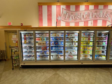 Téléchargez les photos : Grovetown, Ga États-Unis - 01 30 21 : Alimentation Lion épicerie intérieure section crème glacée vue large - en image libre de droit