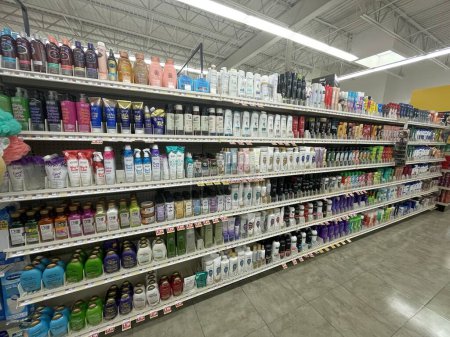 Photo for Grovetown, Ga USA - 04 30 22: Food Lion grocery store shampoo section and prices - Royalty Free Image