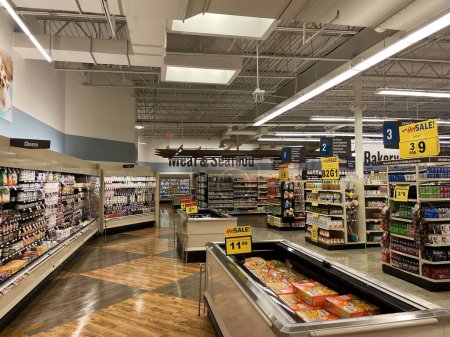 Photo for Grovetown, Ga USA - 04 23 22: Food Lion grocery store back of store Dairy area - Royalty Free Image