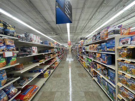 Photo for Grovetown, Ga USA - 04 23 22: Food Lion grocery store long pet aisle - Royalty Free Image