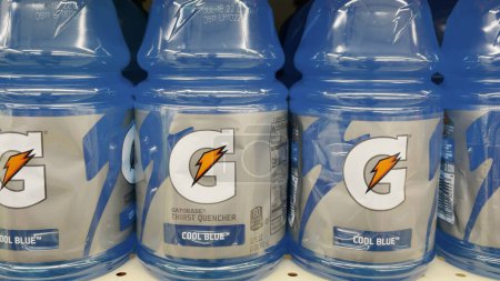 Photo for Grovetown, Ga USA - 02 01 22: Food Lion Grocery store 32 ounce Gatorade Cool Blue shrinkflation - Royalty Free Image
