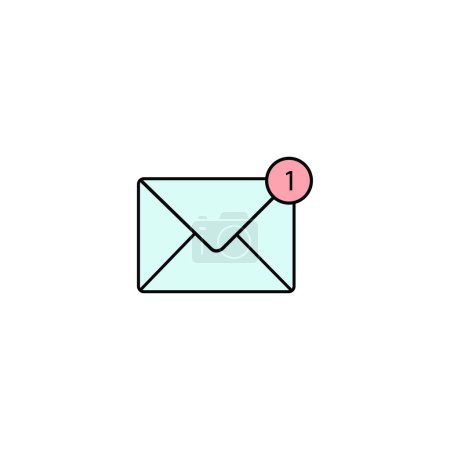 Ilustración de Icono de sobre de correo electrónico. Mensaje sobre línea icono aislado sobre fondo blanco - Imagen libre de derechos