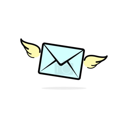 Ilustración de Icono de sobre de correo electrónico. Mensaje sobre línea icono aislado sobre fondo blanco - Imagen libre de derechos