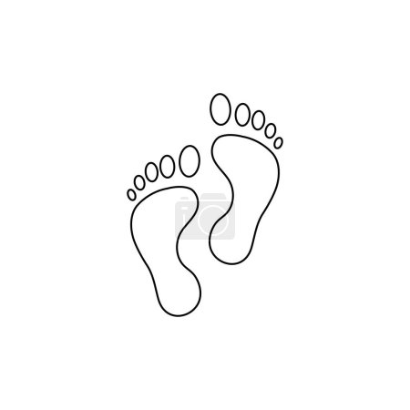Ilustración de Signo humano de huella de pie, icono de diseño de caminata de pista, ilustración de vectores de contorno - Imagen libre de derechos