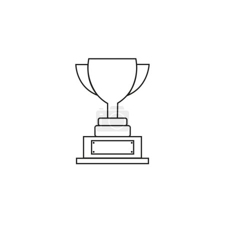 Illustration for Trophy cup icon. Black cup isolated on white background. - Royalty Free Image