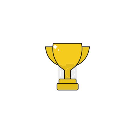 Illustration for Gold trophy cup. Vector illustration of prize for winner. - Royalty Free Image