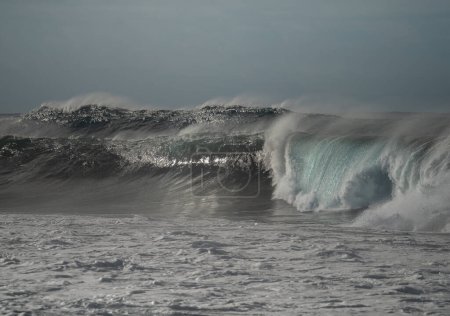  Big waves in San Felipe beach. Moya. Gran Canaria. Canary islands. spain