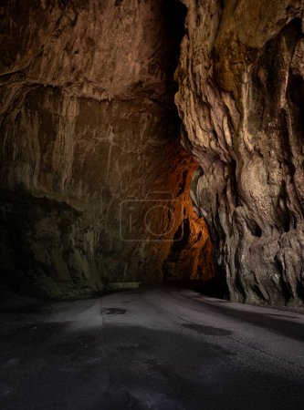 La Cuevona road and cave. Cuevas. Ribadesella. Asturias