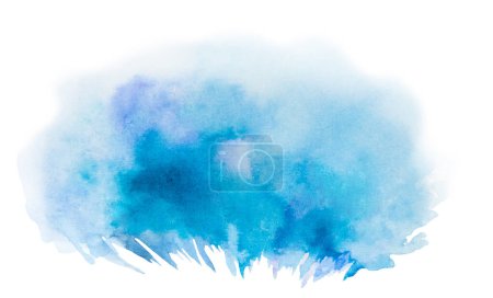 Foto de Acuarela azul pastel spot illustration aislado, pintado a mano Elemento abstracto para el diseño de bodas y fiestas, elaboración e impresión de vacaciones - Imagen libre de derechos