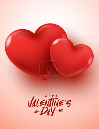 Illustration for Happy Valentine's Day poster, flyer, banner - Royalty Free Image